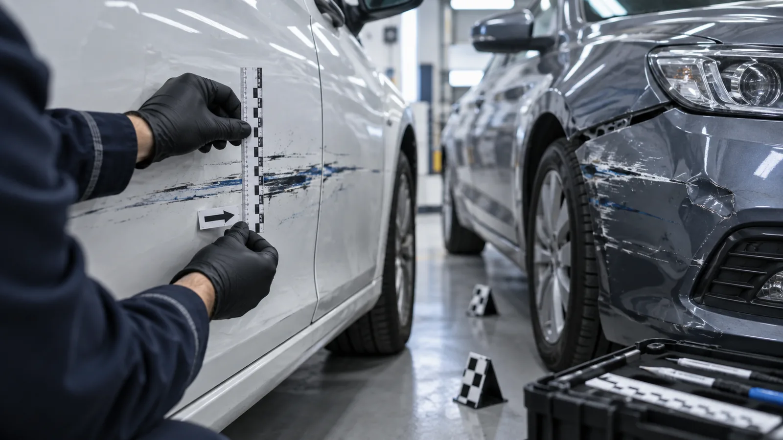 Исследование следов лакокрасочного покрытия на автомобиле после ДТП